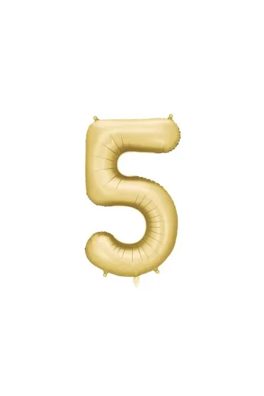 PartyDeco Balon foliowy cyfra 5 z�oty 86cm