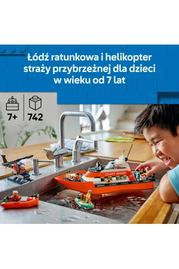 LEGO City ��d� ratunkowa i helikopter stra�y przybrze�nej 60504