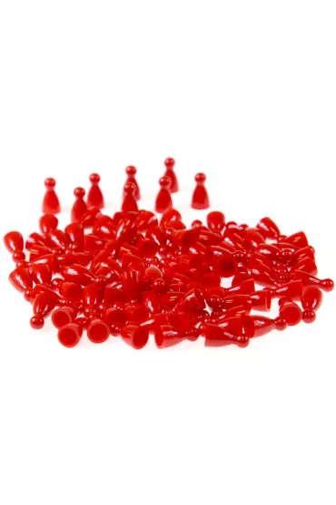 Pionki do gry z gwk - czerwone Plastic Polska