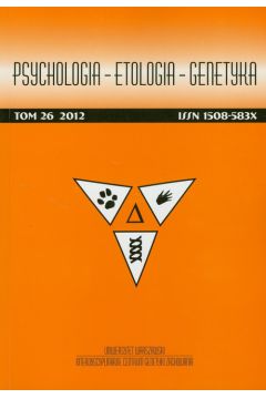 Psychologia Etologia Genetyka Tom 26/2012