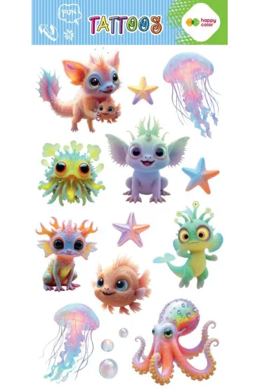 Tatua�e zmywalne Aqua Cuties HAPPY COLOR