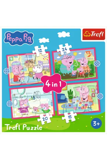 Puzzle 4w1 - Peppa uwielbia przygody (12+15+20+24 el.) Trefl