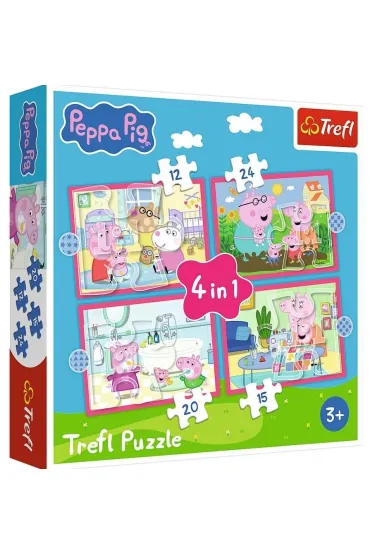 Puzzle 4w1 - Peppa uwielbia przygody (12+15+20+24 el.) Trefl