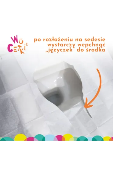 Wucetki Jednorazowe papierowe nak�adki na toalet� z wygodnymi brzegami XXL dla dzieci i doros�ych 10 szt.