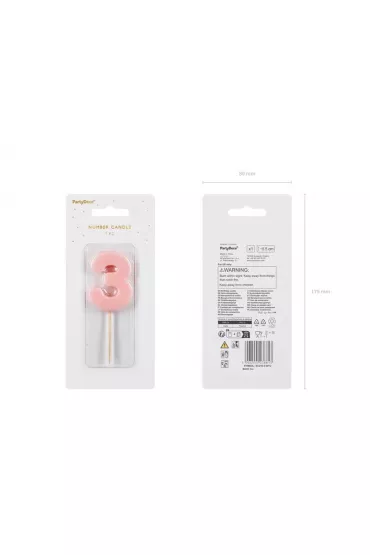 PartyDeco �wieczka 3 jasno r�owa 5.5cm