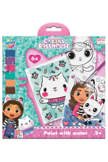 Kolorowanka wodna Koci Domek Gabi
