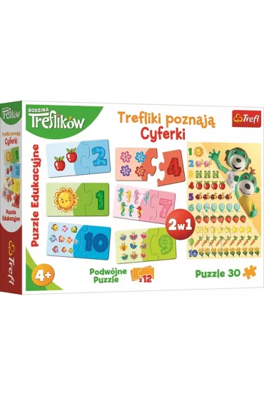 Puzzle edukacyjne 30 el. Trefliki poznaj� cyferki
