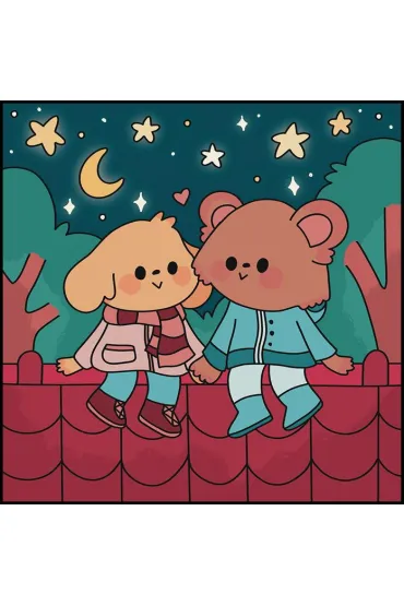 Kocham ci� czule. Sweet & cozy coloring - C�leste illustration