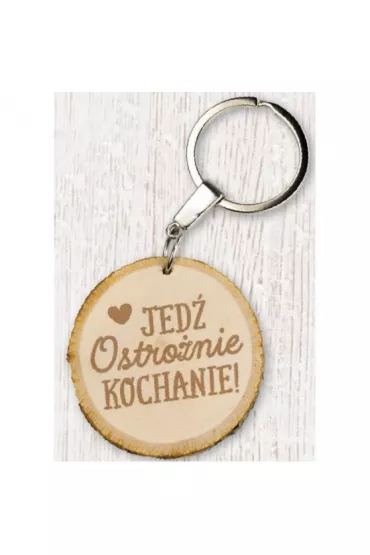 Kukartka Brelok Ekoart "Jed� ostro�nie kochanie!"