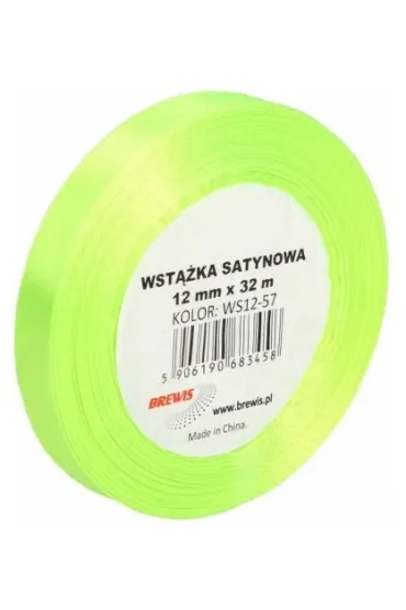 Brewis Wst��ka satynowa neonowa zielona 12mm x 32m