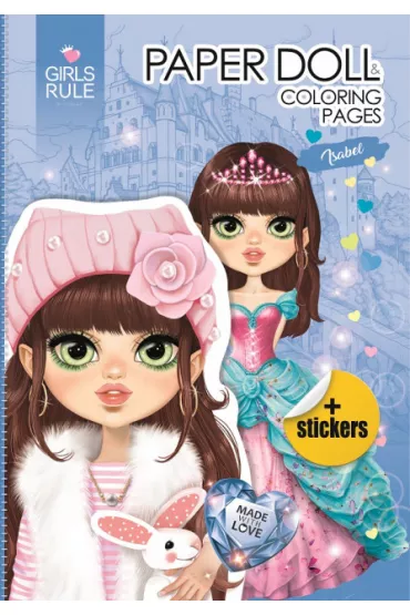 Papierowa lalka do wycinania z naklejkami Isabel Fresh