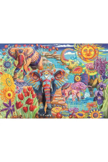 Puzzle 500 el. Elephants' Carnival Clementoni