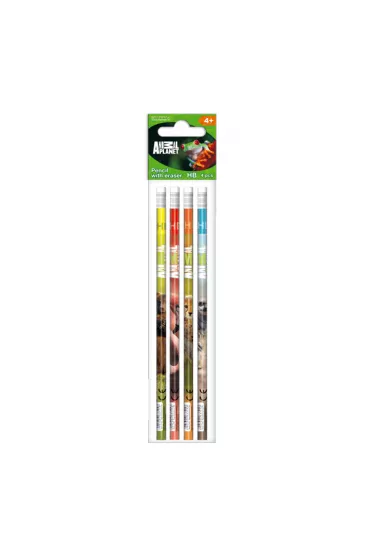 Starpak O��wek z gumk� Animal Planet 4 szt.