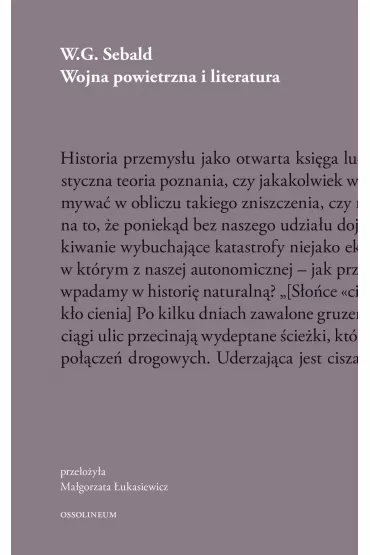 Wojna powietrzna i literatura - Winfried Sebald