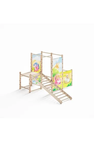 Ma�y plac zabaw Montessori z drabink� drewnian� Kids Jungle
