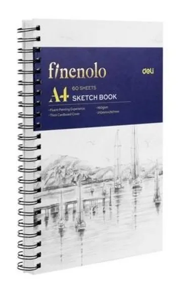 Deli Szkicownik na spirali pionowej A4/60K bia�y