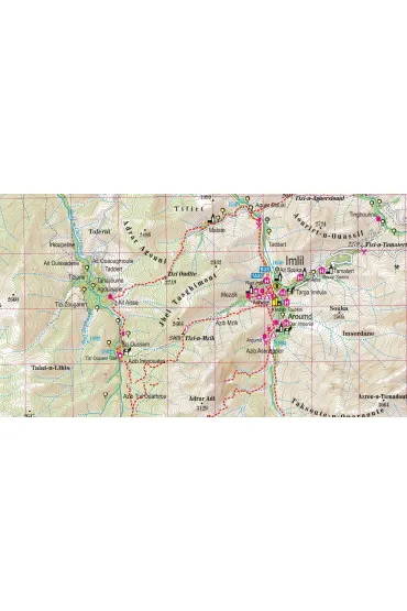 High Atlas Morocco trekking map 1:100 000 laminat 2024