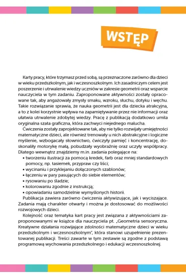Geometria sensoryczna. Kreatywne karty pracy rozwijaj�ce zdolno�ci matematyczne dzieci w wieku przedszkolnym i wczesnoszkolnym - Natalia Martenka