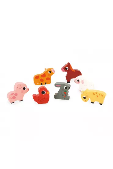 Puzzle drewniane 3D 7 el. Na farmie Janod