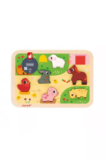 Puzzle drewniane 3D 7 el. Na farmie Janod