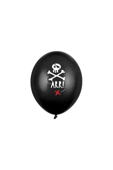 PartyDeco Balony Piraci Pastel Black 30cm