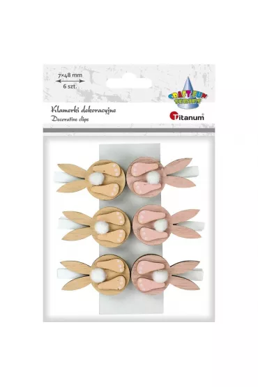 Titanum Ozdoba drewniana Klamerki zaj�czki 6 szt.