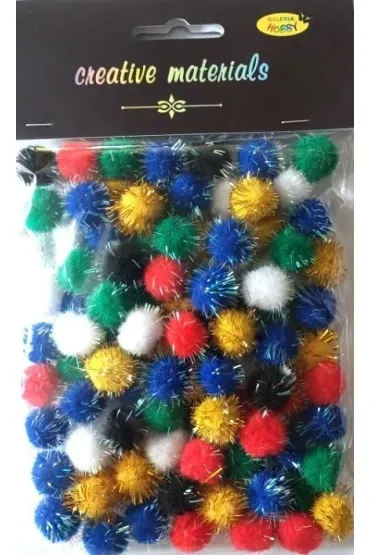 Galeria Hobby Pompony glitter 15mm 100 szt.