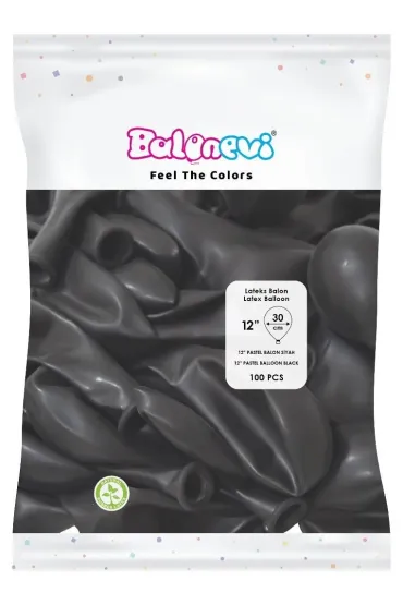 GoParty Balony lateksowe Pastel czarne 25cm 100 szt
