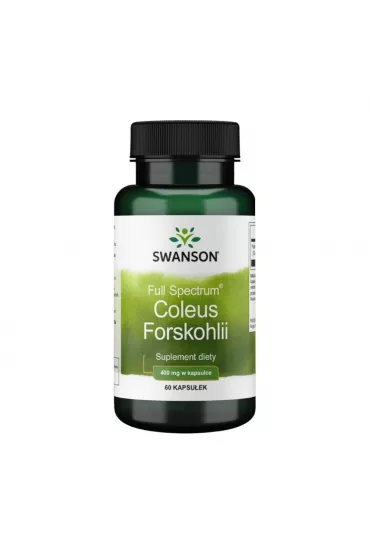 Swanson Full Spectrum Coleus Forskohli (Pokrzywa indyjska) 400mg - suplement diety 60 kaps.