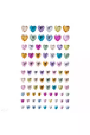 Dalprint Kryszta�y samoprzylepne rainbow serduszka 84 szt.