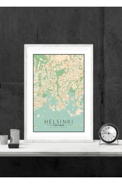 Helsinki mapa kolorowa - plakat 50x70 cm