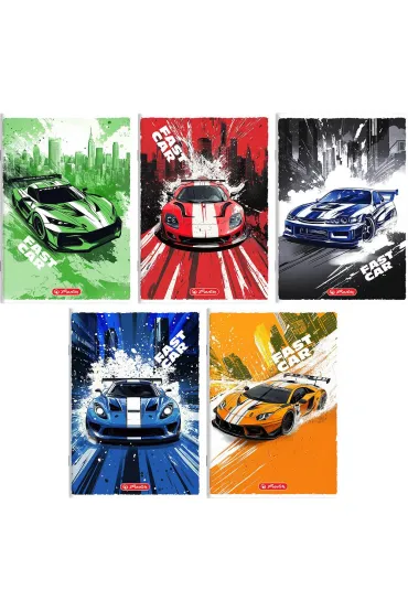 Herlitz Zeszyt A5 Crazy Fast Car dwie linie 16 kartek