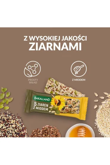 Bakalland Ba! Baton 5 ziaren z miodem Zestaw 6 x 40 g