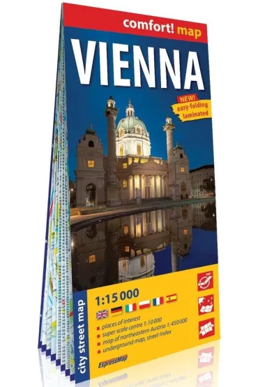 Vienna city street map 1:15 000 laminat 2025