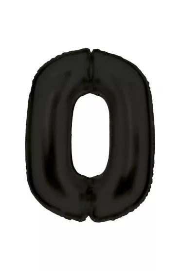 Amscan Balon foliowy cyfra 0 satynowa czarna 86cm