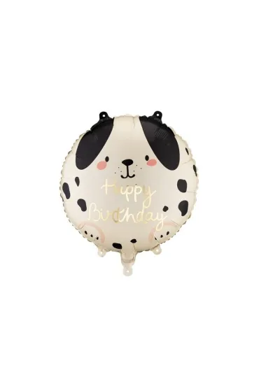 PartyDeco Balon foliowy pastylka Happy Birthday 35x35cm