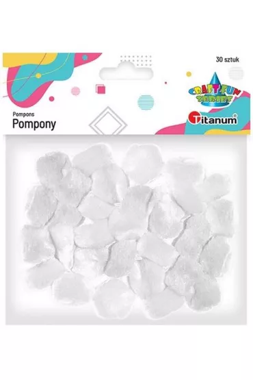 Titanum Pompony akrylowe bia�y 25mm