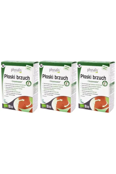 Physalis Tabletki na p�aski brzuch Suplement diety zestaw 3 x 45 tab. Bio
