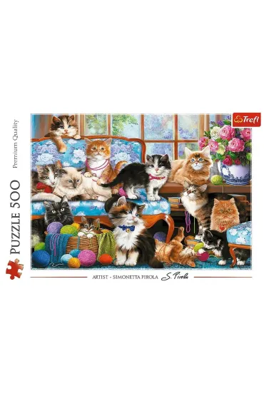 Puzzle 500 el. Kocia rodzina Trefl