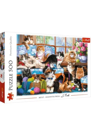 Puzzle 500 el. Kocia rodzina Trefl