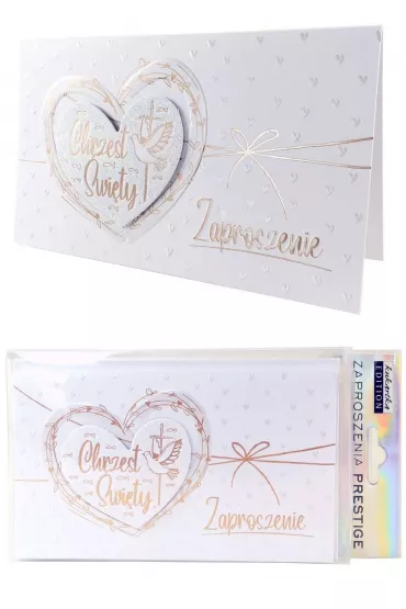 Kukartka Zaproszenie ZP-014 Chrzest 5 szt.