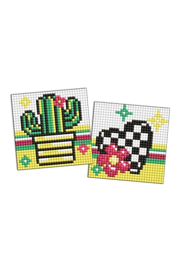 Diamentowa mozaika Kids - Kwiat i kaktus 9x9cm Ideyka
