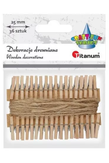Titanum Klamerki drewniane r�owe 36 szt.