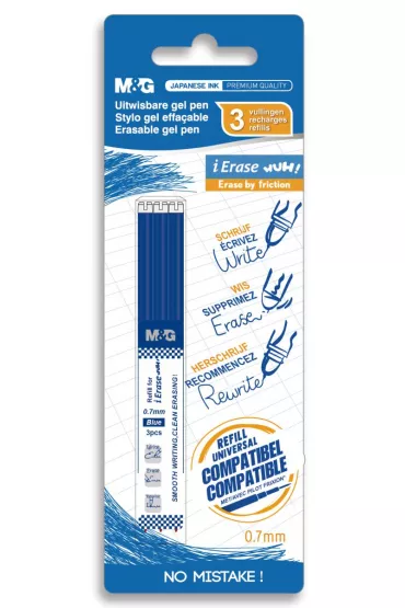 Staedtler Wk�ady do d�ugopisu usuwalnego iErase POP, 0.7 mm, niebieski, 3 sztuki