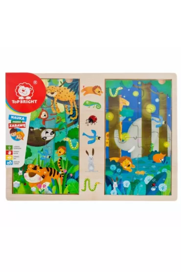 Puzzle drewniane - gra 2x8 el. D�ungla Brimarex