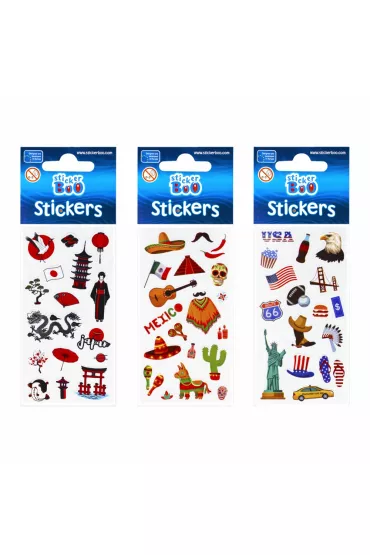Craft with Fun Naklejki World Travel 489560 6 x 18 cm