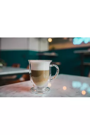 Vialli Design Zestaw szklanek z podwjn ciank do latte Amo 26421 2 x 250 ml
