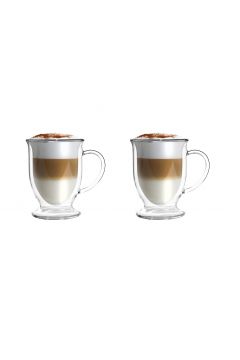 Vialli Design Zestaw szklanek z podwjn ciank do latte Amo 26421 2 x 250 ml