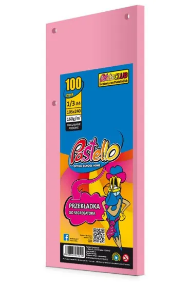 Pastello Przek�adka do segregatora 1/3 A4 100K IT170 r�owa