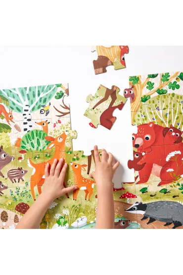Dzikie puzzle 40 el. Las Bright Junior Media